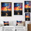Bleu, orange, science-fiction, Odyssée galactique - impressions sur toile-91293102-91293100