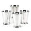 Ensemble de 4 vases en forme de tasse Julep, contenants floraux en laiton plaqué argent laqué, H 4,5 po
