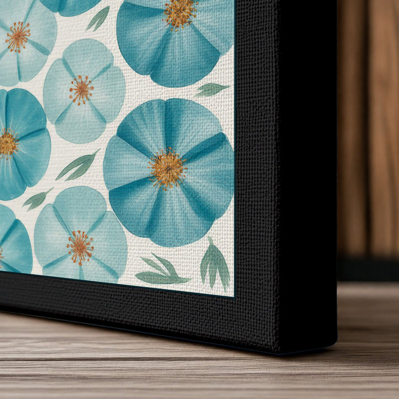 Medallion Pattern Geometric - Wrapped Canvas, 18x12 - 45.7 x 30.5 cm, Black Border