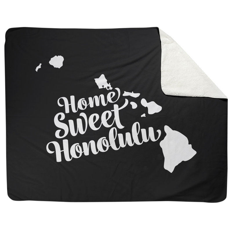 Jeté polaire honolulu hawaii, l 52,5 po x L 62,5 po, Noir