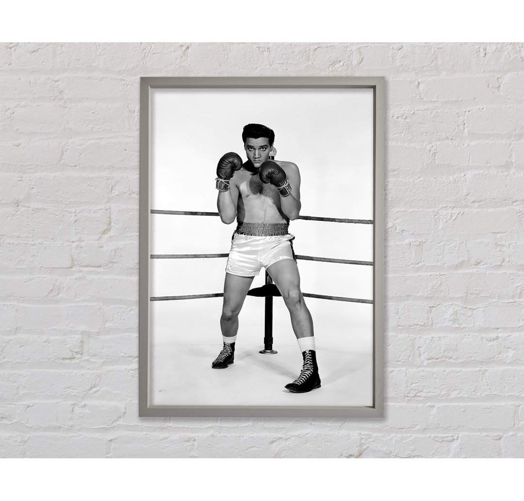 Gerahmtes Leinwandbild Elvis Presley Boxing Kid, Kunstdruck