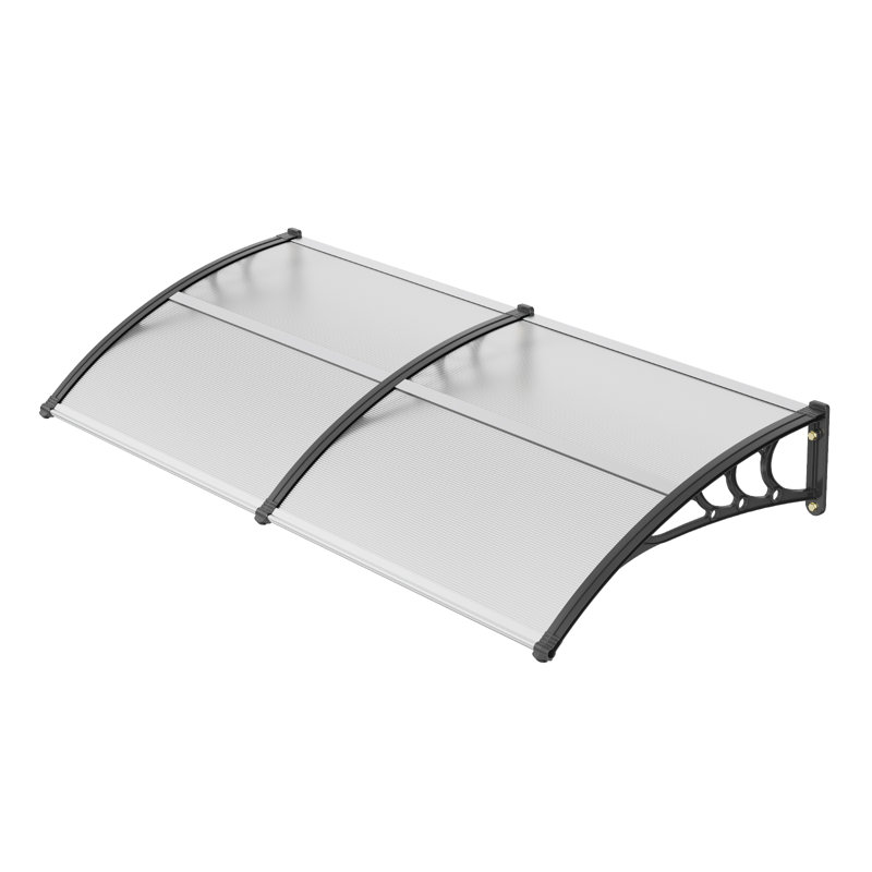 VEVOR Polycarbonate Cover Retractable Door Awning, 10.8" H x 78.2" W x 37.9" D, Clear