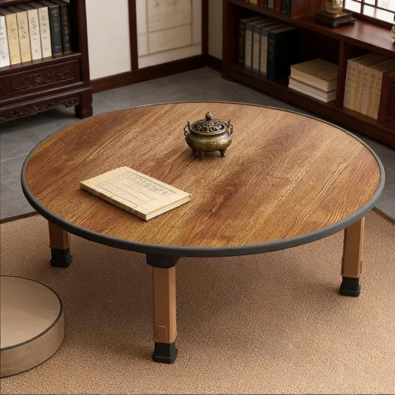 Japanese Style Folding Coffee Table, Portable Low Tea Table With Sturdy MDF Top, Collapsible Floor Desk For Living Room, Bedroom, And Small Spaces