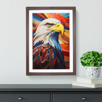 Eagle Constructivism - Single Picture Frame Print on Wood
