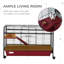 Petite cage pour animaux 41,5 "L pour lapins, furets - avec mangeoire, rampe, plateforme, roulettes Easy-Move