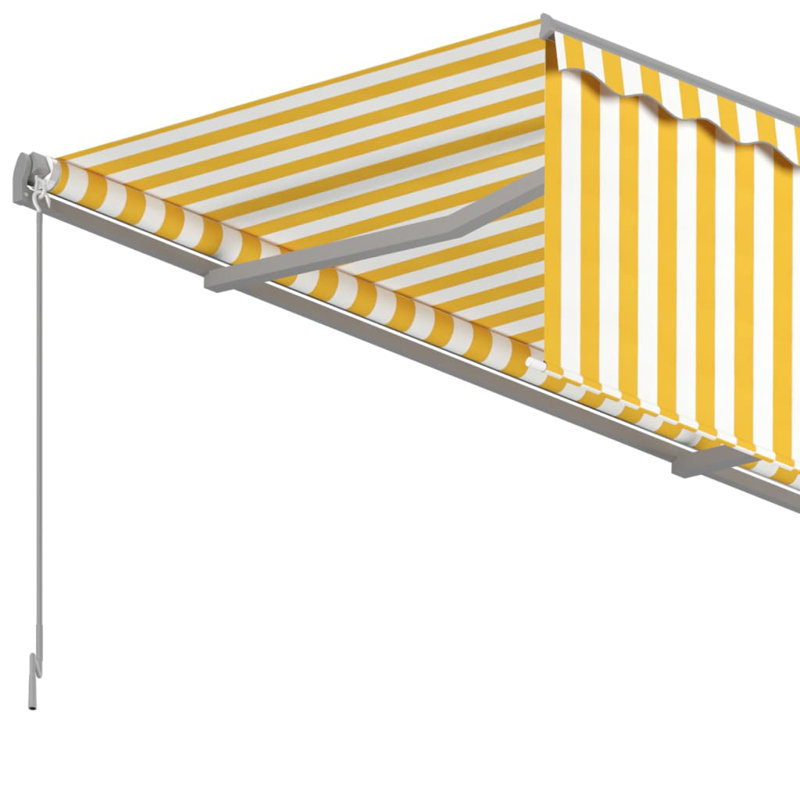 Dakota Fields 500cm W x 300cm D Fabric Cover Retractable Patio Awning, Yellow/White