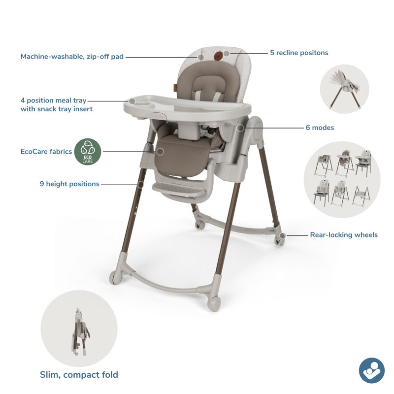 Maxi-Cosi Minla 6-in-1 High Chair, Classic Truffle