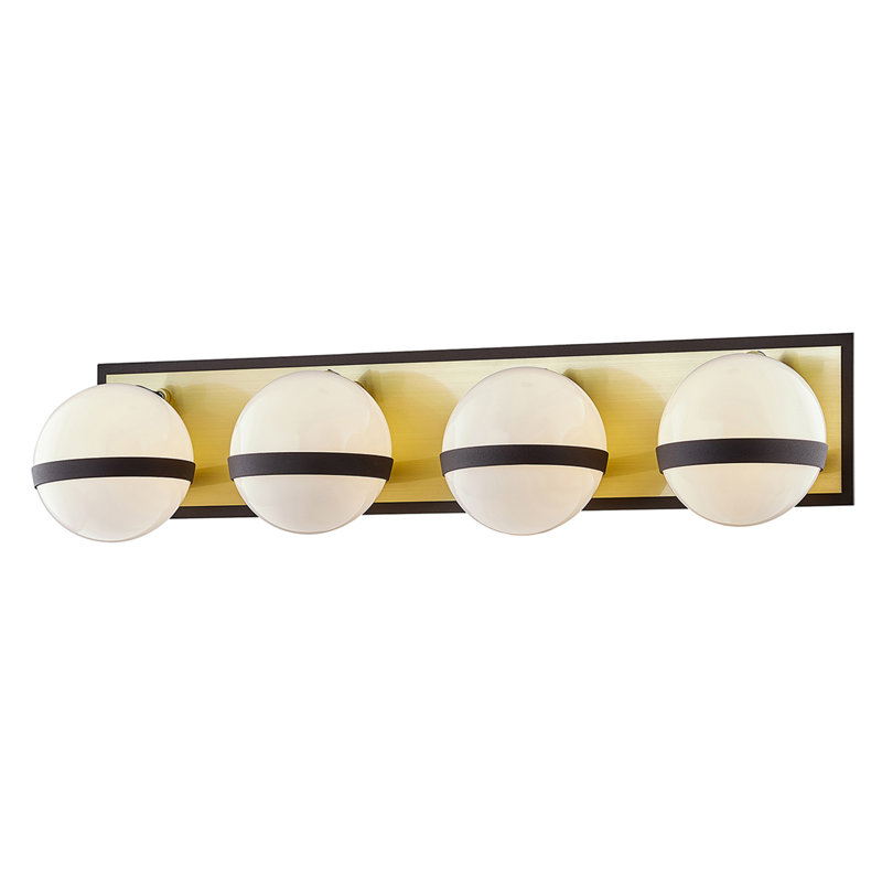 27" Textured Bronze Brushed Brass 4-Light Vanity Fixture