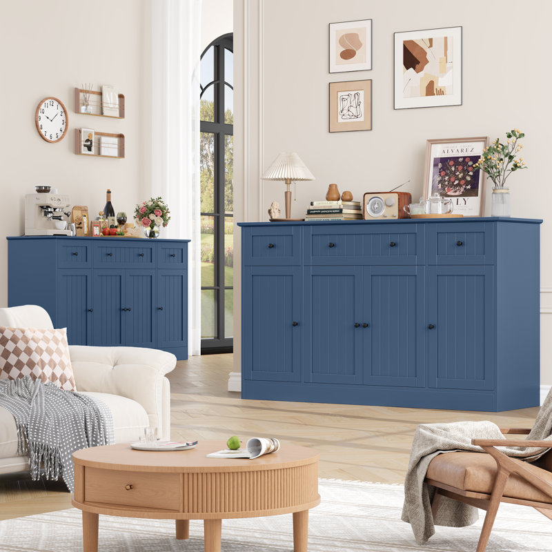 Buffet moderne 55,1 "avec tablettes réglables Arnolf, Bleu