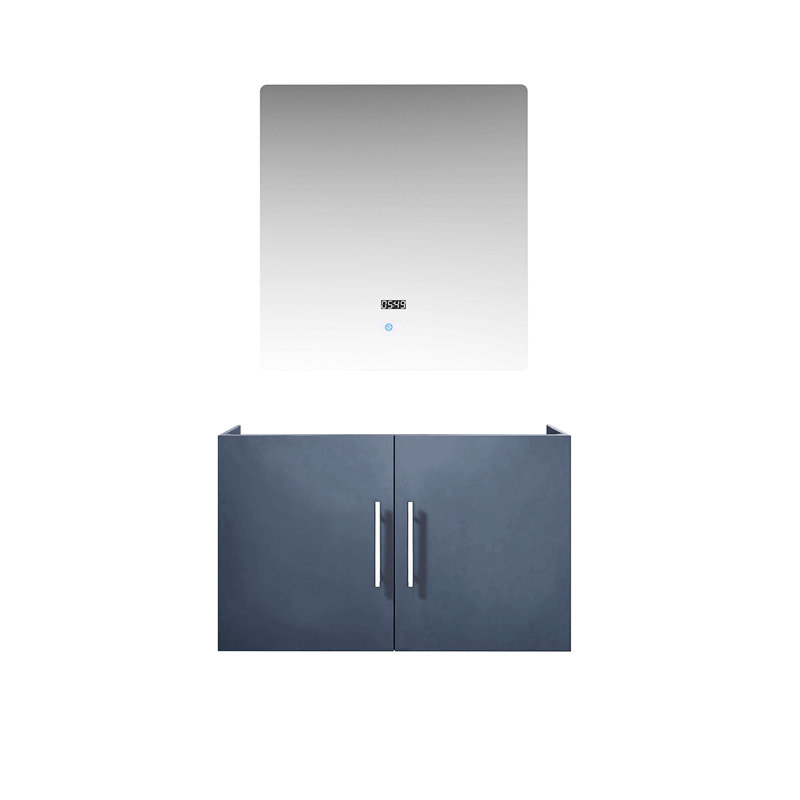 Meuble-lavabo gris foncé 30 po X P 22 po avec miroir à DEL - Espace de rangement généreux entièrement assemblé, Dark Grey