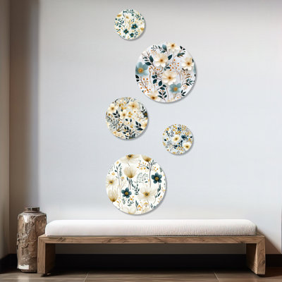 Francoise - ensemble de 5 reproductions d'art floral