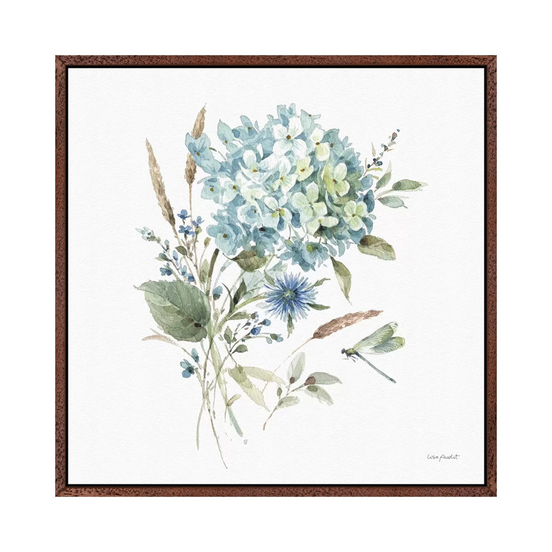 Bohemian Blue IIIA by Lisa Audit - Painting on Canvas, 93.98cm H x 93.98cm W x 3.81cm D, Classic Brown Wood Framed