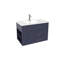 Ensemble de meuble-lavabo mural simple 30 po avec comptoir en céramique bleu marine Aurilla et tablette latérale gauche Aurilla-879200038
