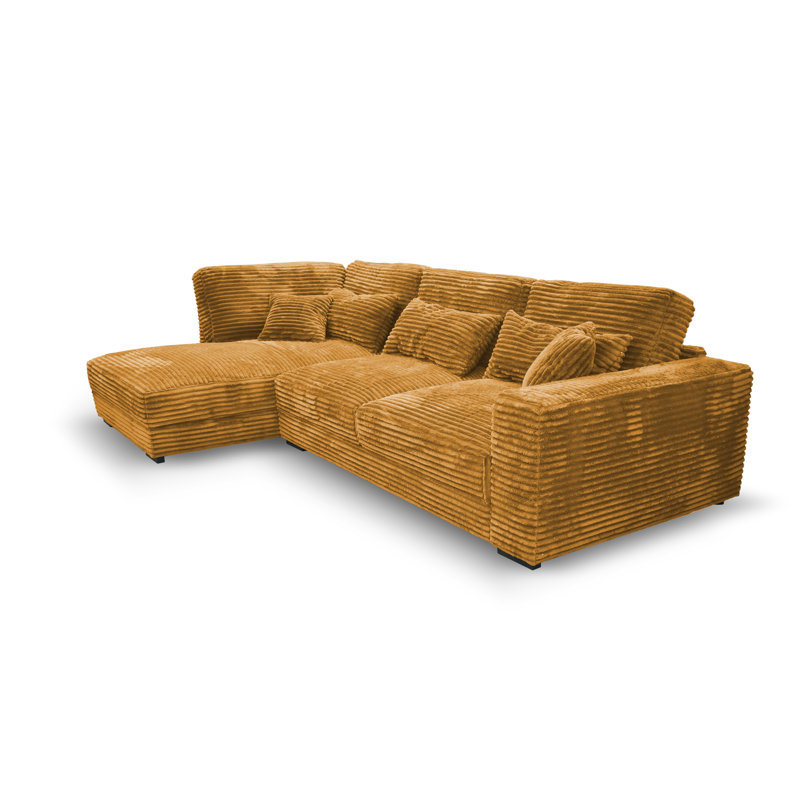 Nahkita 4 Seater Corner Sofa , Left Hand Facing, Gold Colours