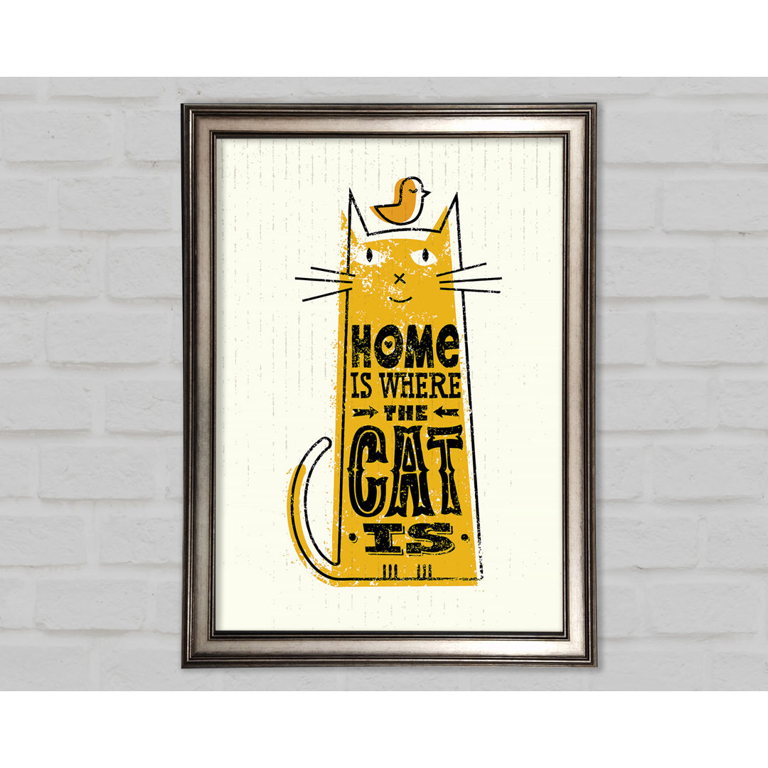 Home Is Where The Cat Is 2 - Einzelne Bilderrahmen Kunstdrucke