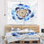 Tapisserie de fleur de fractale bleue foncée Floral-28483653