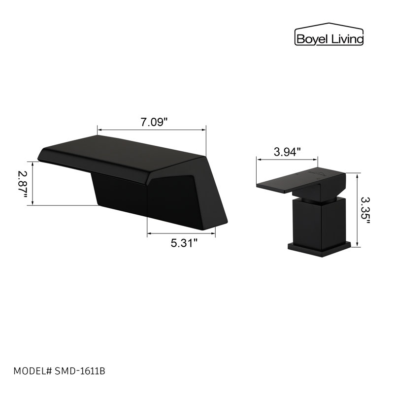 Widespread Single-handle Bathroom Faucet, Black