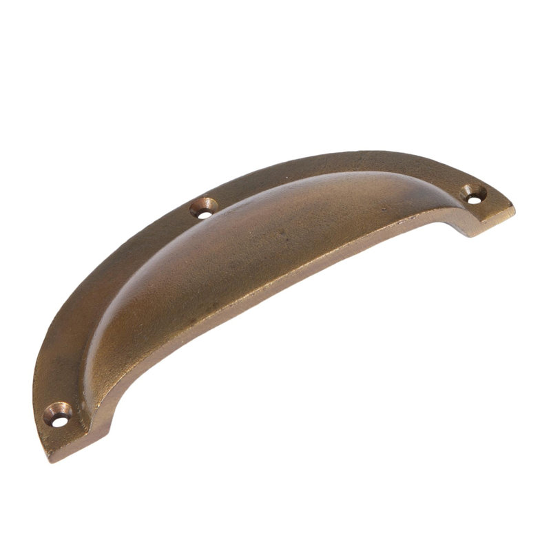 Hammer & Tongs - Curved Cabinet Cup Handle - W130mm x H50mm - Brass
