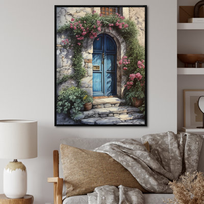 Rochart " Blue And Pink Garden Door Gateway II "