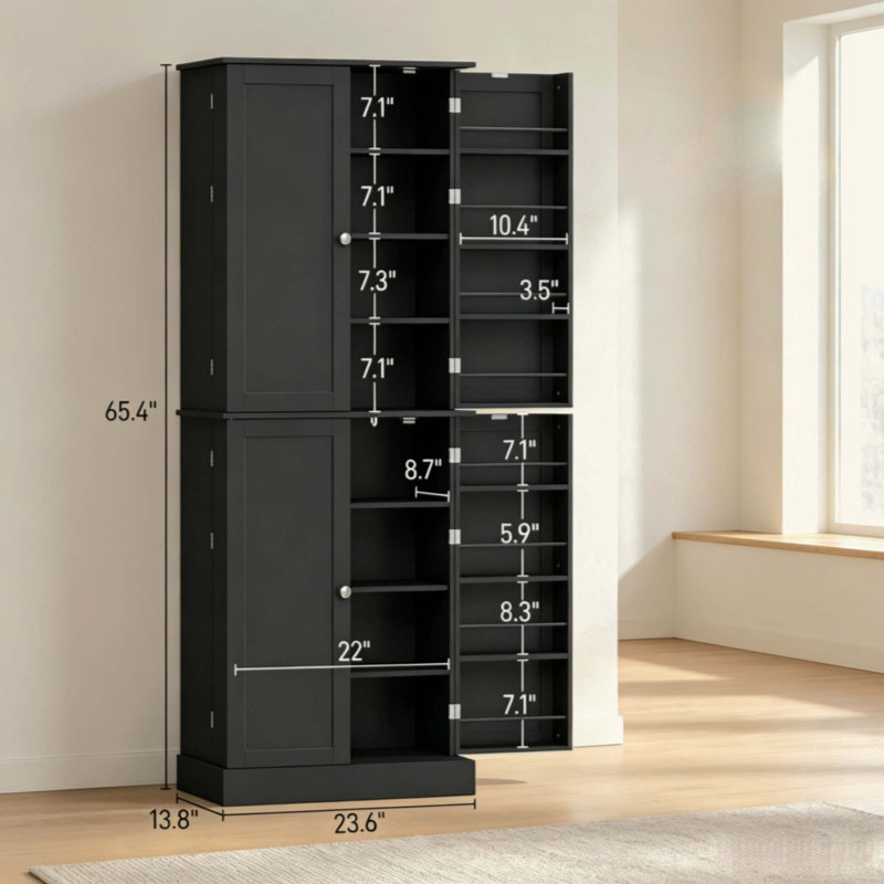 Grande armoire, organisateur de garde-manger autoportant, grande armoire de rangement, armoire de garde-manger