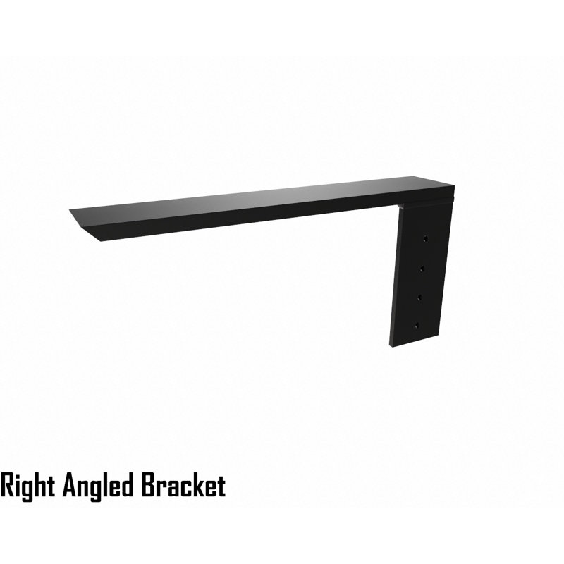 14-Inch Black Steel Right-Angle Countertop Support Bracket