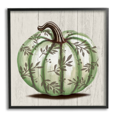 «Green Autumn Pumpkin» par Elizabeth Tyndall - peinture sur toile