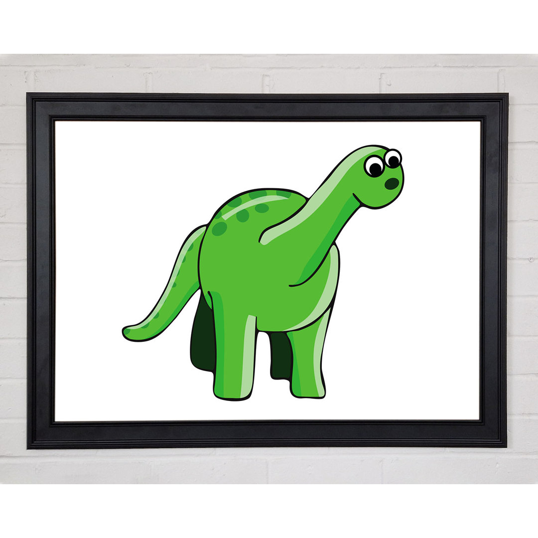 Gerahmtes Wandbild Suprised Dinosaur White