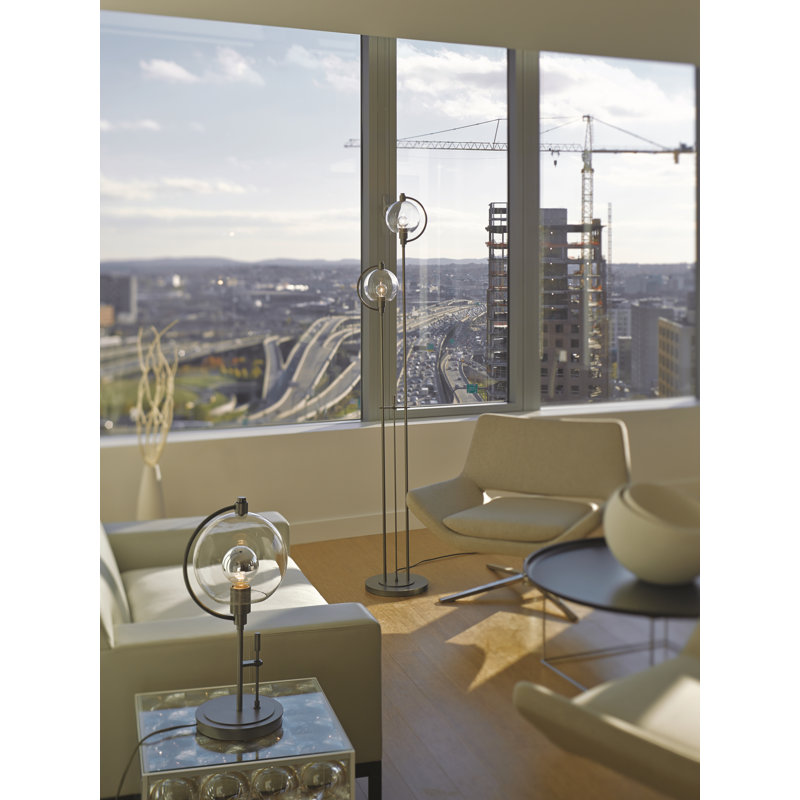 Pluto 19.3" Table Lamp, Opal, Oil Rubbed Bronze
