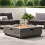 Foyer 50 000 en fer, de forme carrée, décoratif moderne, l 38,45 po x P 13,04 po, sans assemblage, carré gris pierre, pièce décorative