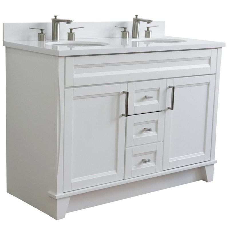 49'' Double Bathroom Vanity with Quartz Top