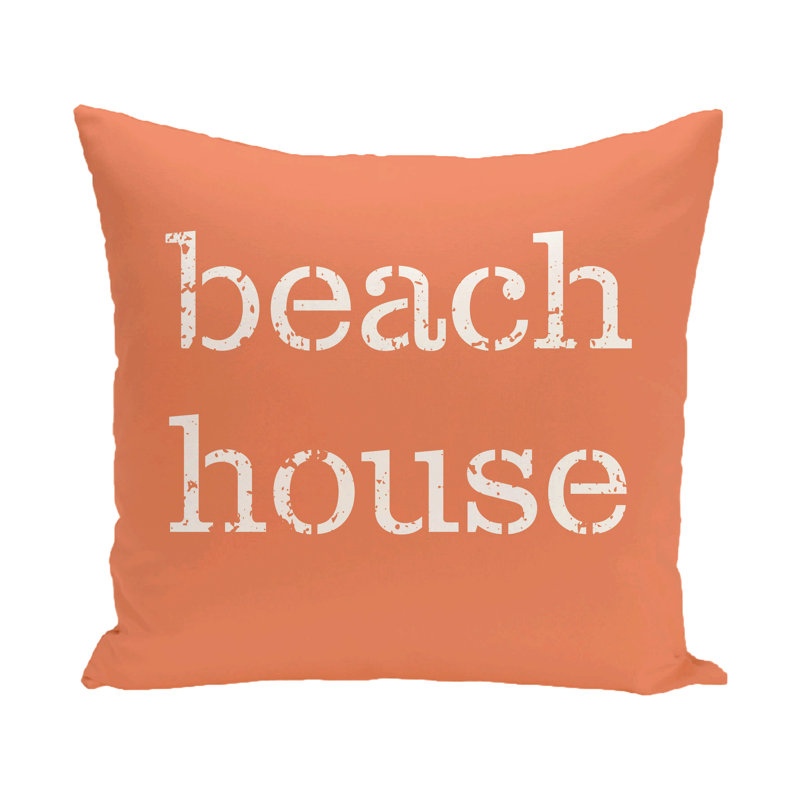 Housse de coussin carrée Beach House, H 18 po x l 18 po, Corail