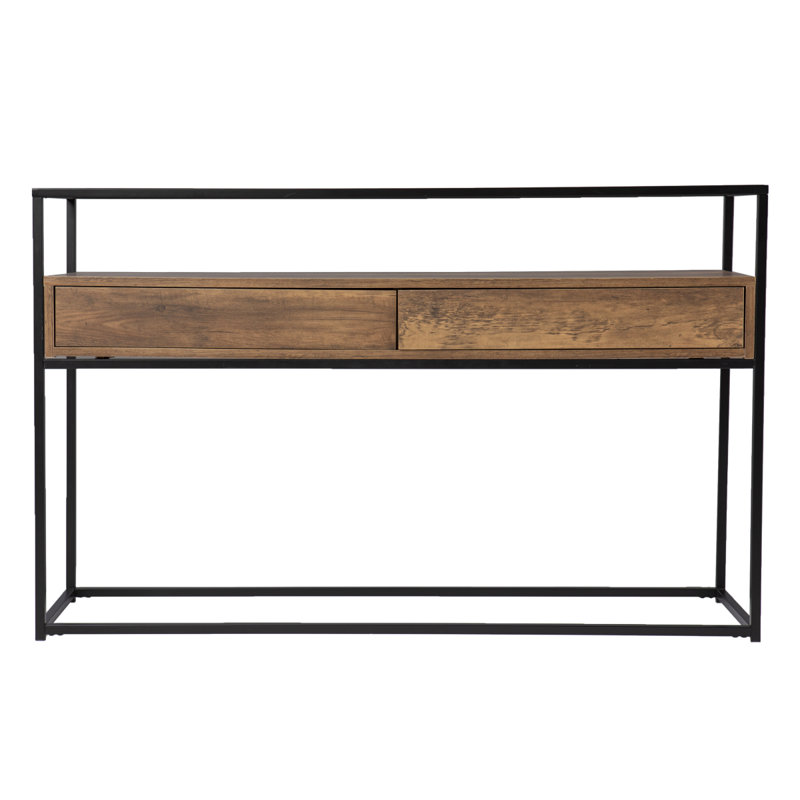 Olivern Glasstop Console Table W/ Storage