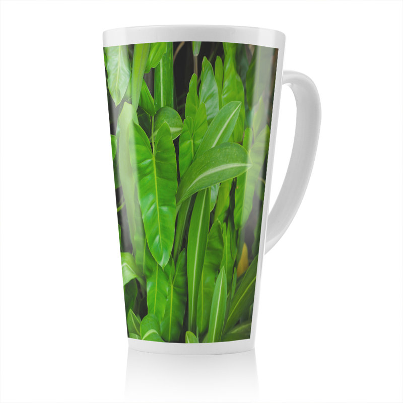 Abstract background of leaves Designer Latte Mug