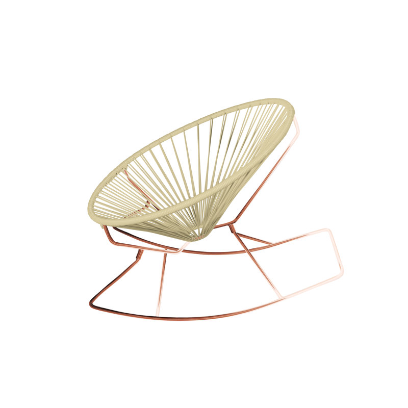 Innit Indoor/Outdoor Handmade Rocking Chair, Ivory/Copper