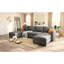 Grand canapé modulaire moderne, canapé modulaire en U avec fonction de rangement, canapé-lit de 123 po avec repose-pieds, méridienne modulaire à 6 places pour salon, chenille