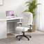 Fauteuil de massage, fauteuil inclinable chauffant avec 6 points de vibration - blanc-133587104-133587105