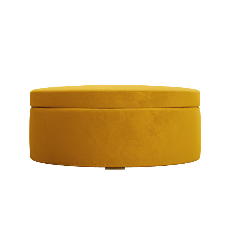 Repose-pieds avec rangement Evergreen, Mustard Recycled Velvet
