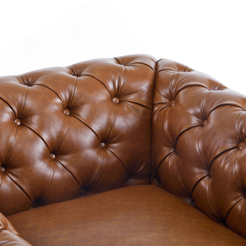 Fauteuil club pivotant Chesterfield, Cognac