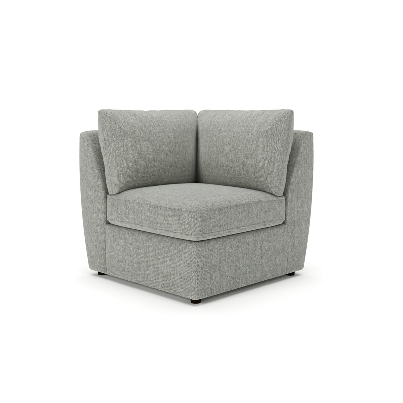 Chaise d'angle rembourrée Halston, Fumée Ticket
