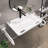 31.5" W X 22" D ADA Compliant Ceramic Bathroom Sink Wall-Mounted Rectangular White Sink Wall Hung Accessible Vessel Sink with Integrated Handles & Single Pre-Drilled Faucet Hole