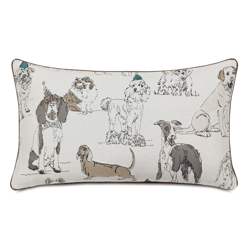 Pets Lumbar Pillow Cover & Insert, 15"H x 26"W