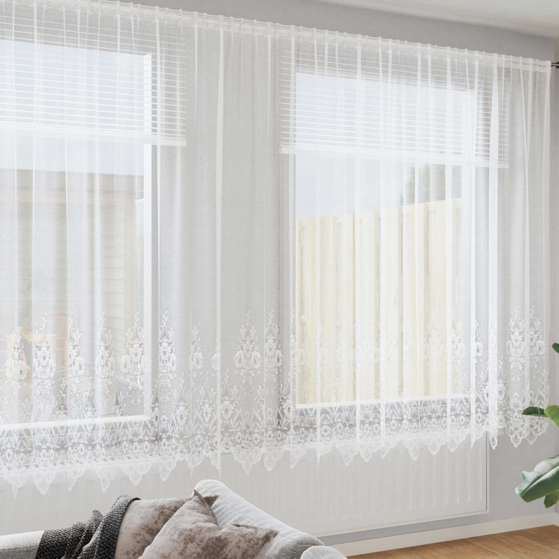 Semi Sheer Curtain Single Panel, 220cm Height x 400cm Width 