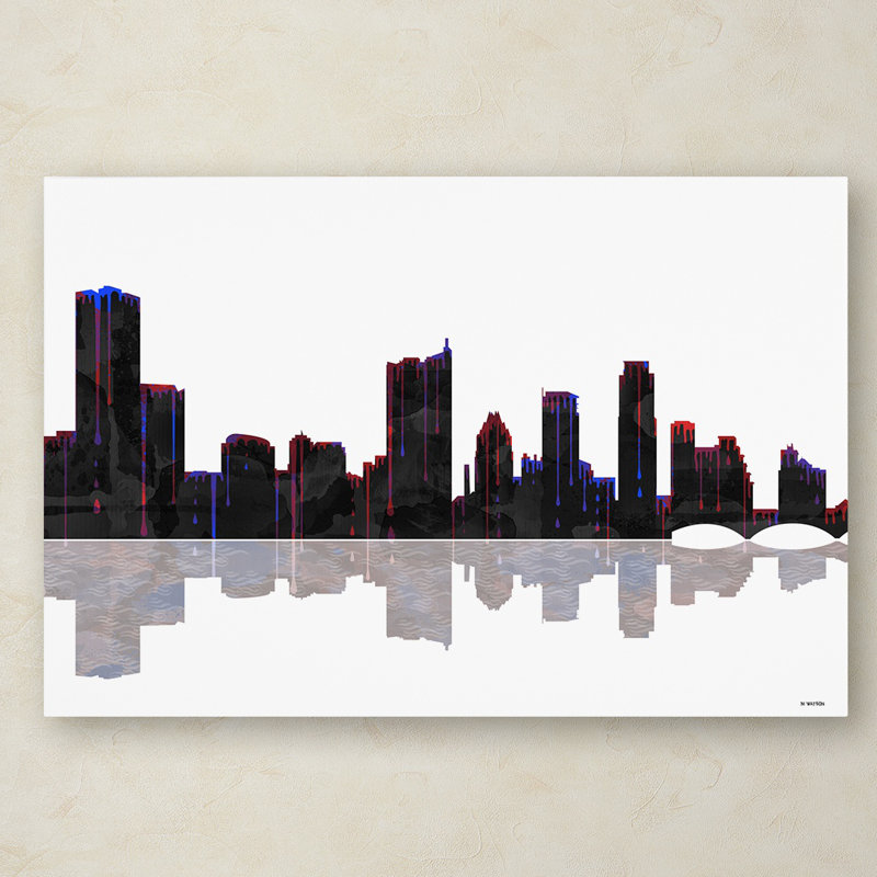 « austin texas horizon », impression sur toile tendue, H 12 po x l 19 po x P 2 po