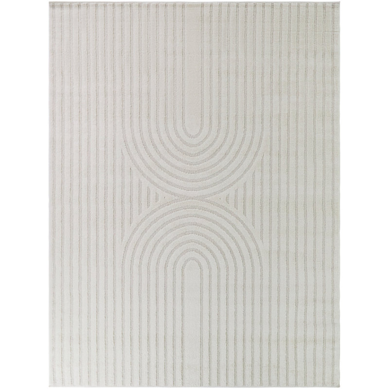 Knox Cream Contemporary Arches Area Rug, 7'10" x 10'