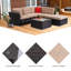 Ensemble de conversation modulaire en rotin 4 pièces avec coussins-670319058