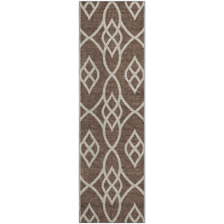 Premium Machine Washable Prisco Chocolate Rug