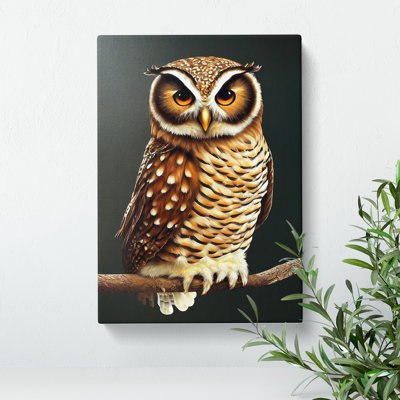 Owl Upon A Branch No.2 - Wrapped Canvas