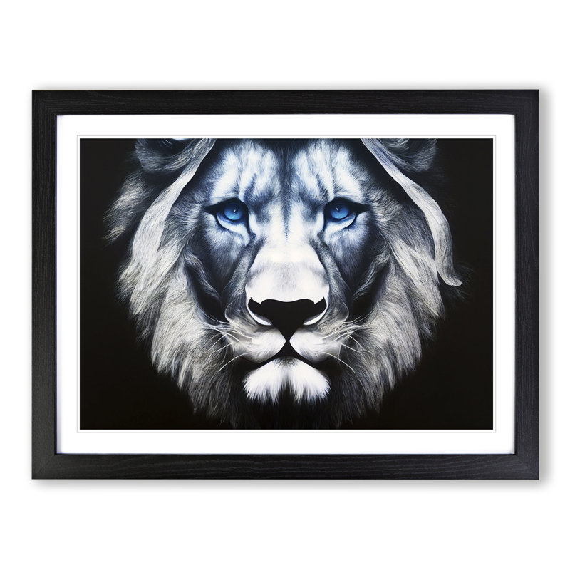 Awesome Lion - Framed Print, Black, 25cm H x 34cm W x 2cm D