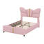 Lit plateforme tapissier avec tête et pied de lit en forme de papillon-2146114669-2146114668