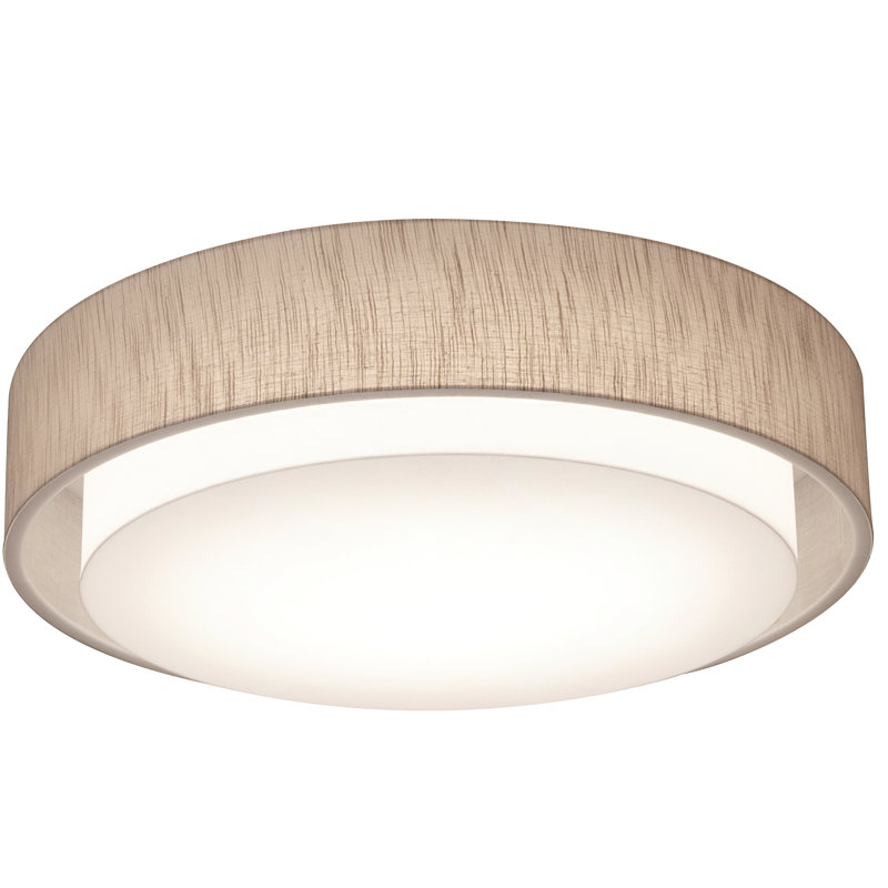 Killead 1 - Light 23.25" Shaded Drum Flush Mount, Jute, 5.63" H x 23.25" W x 23.25" D